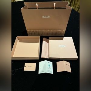 MIU MIU empty shopping bag and box